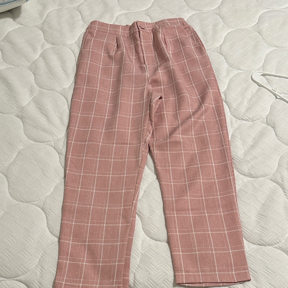 Pink Plaid Trousers